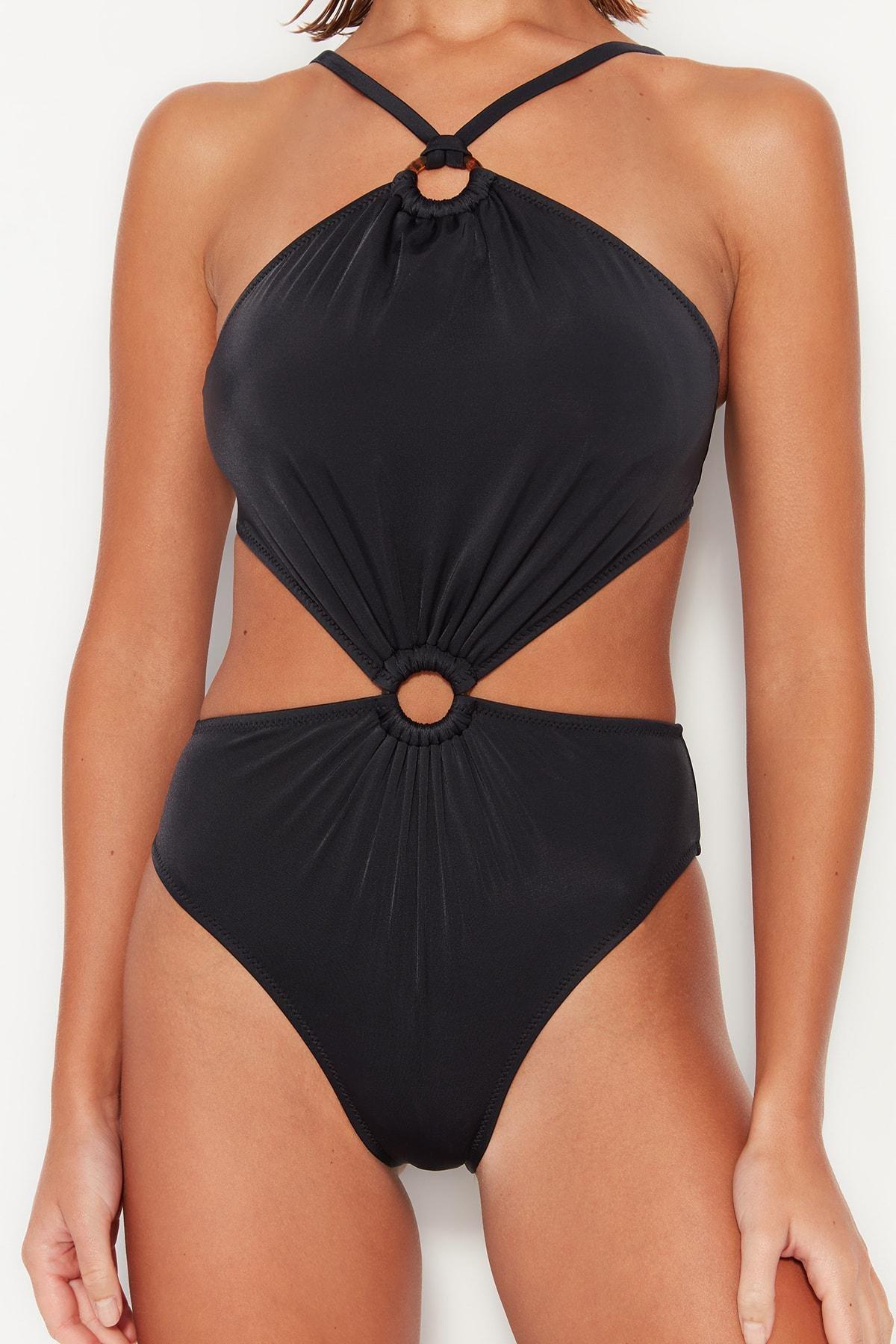 Black Cut Out Swimsuit, , large image number 5
