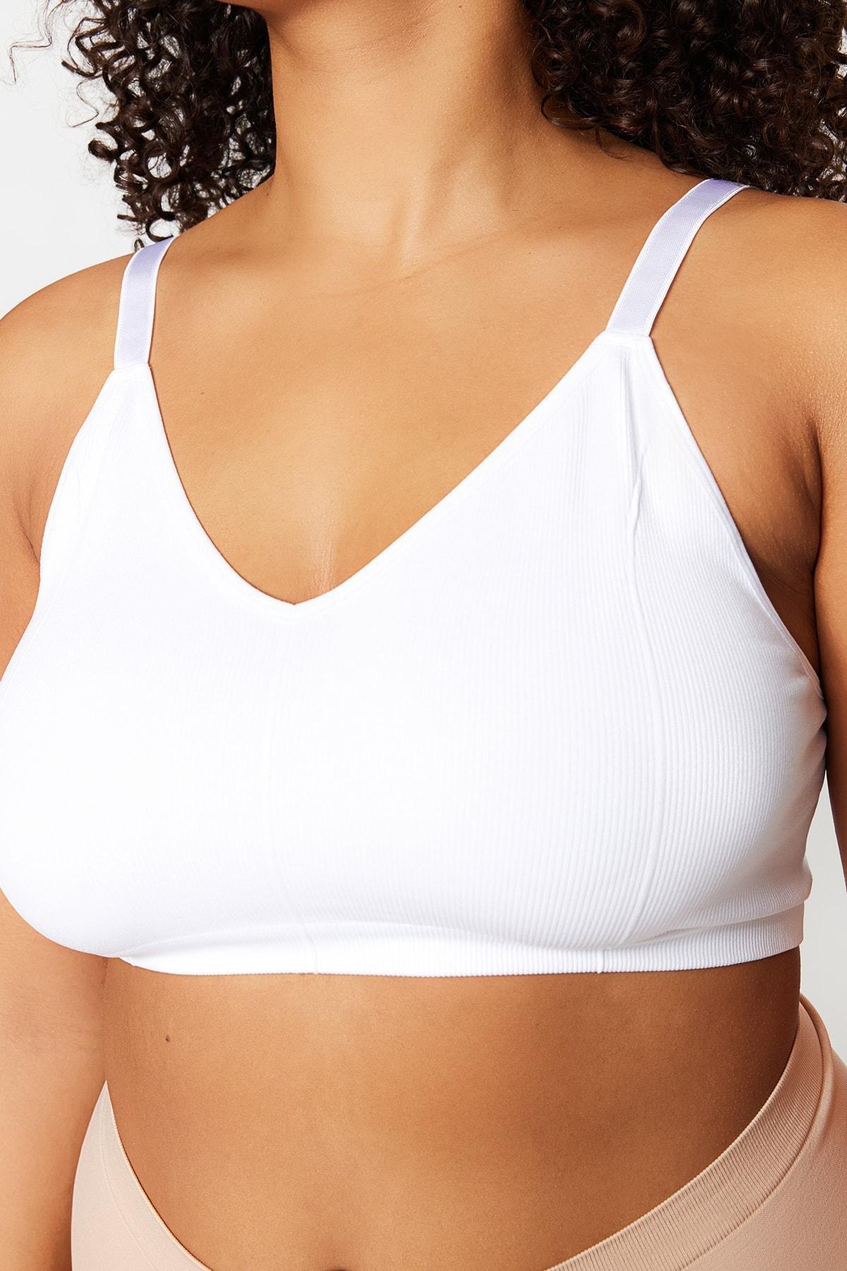 White High Straps Plus Size Bra, , large image number 2
