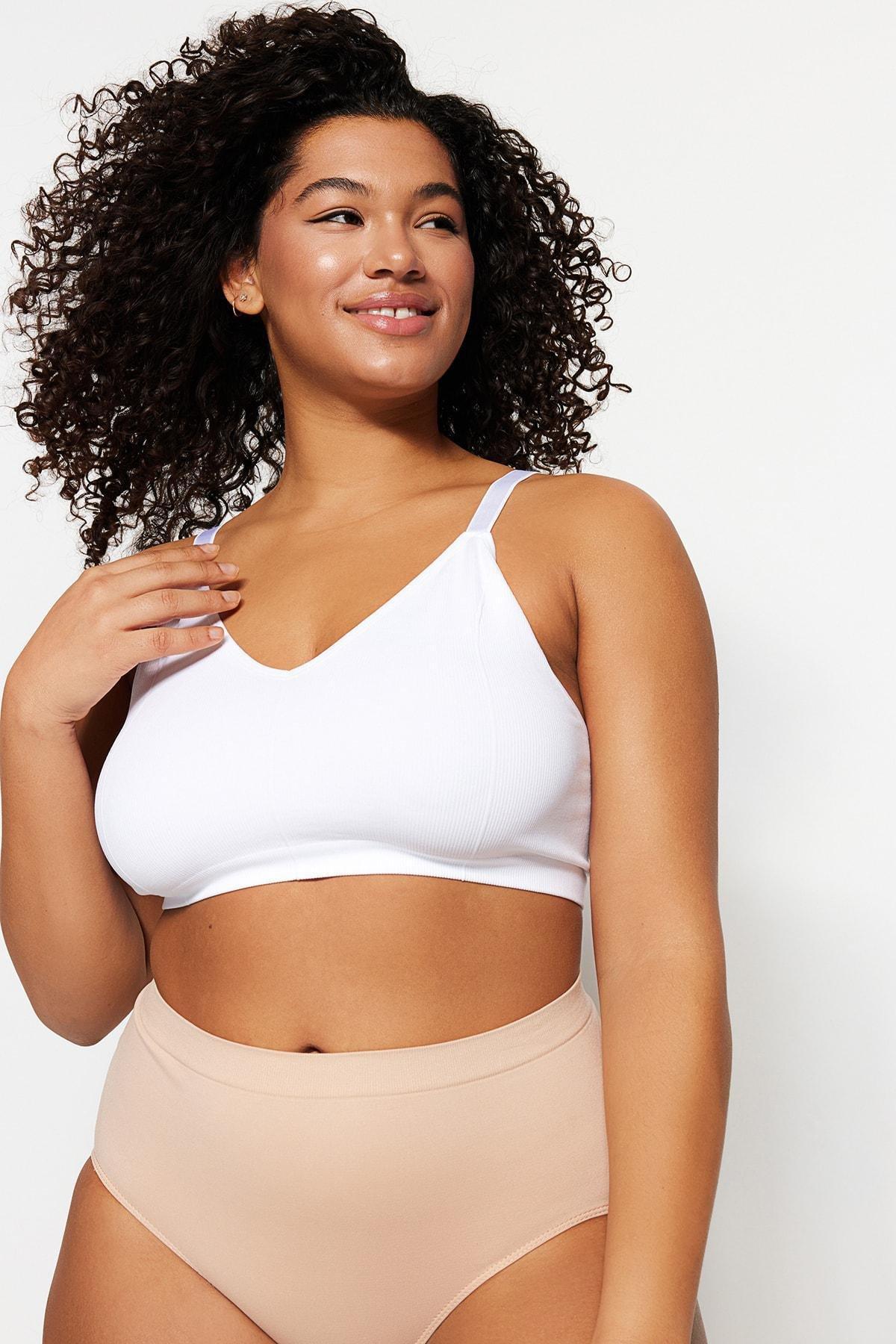 White High Straps Plus Size Bra, , large image number 3