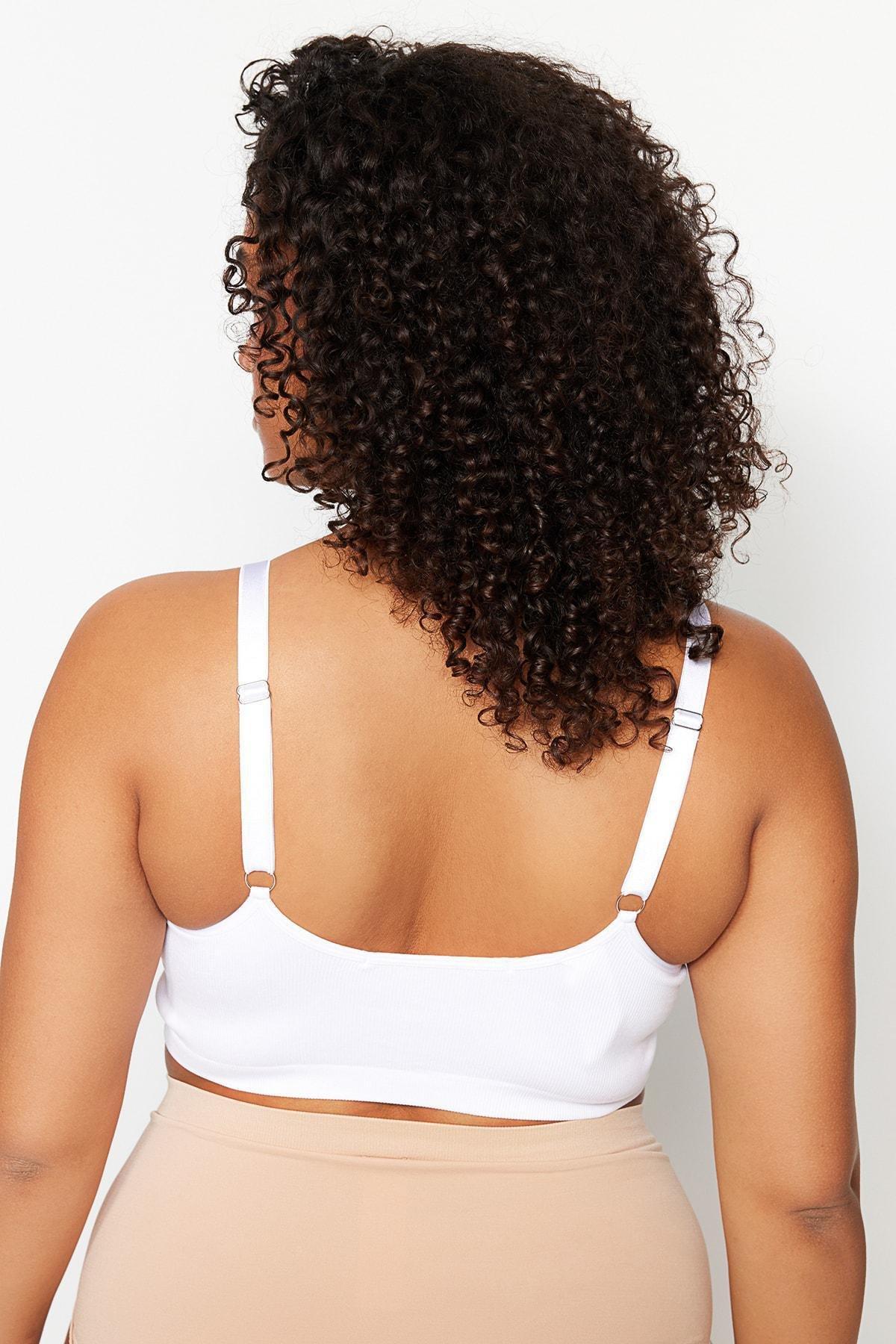 White High Straps Plus Size Bra, , large image number 4