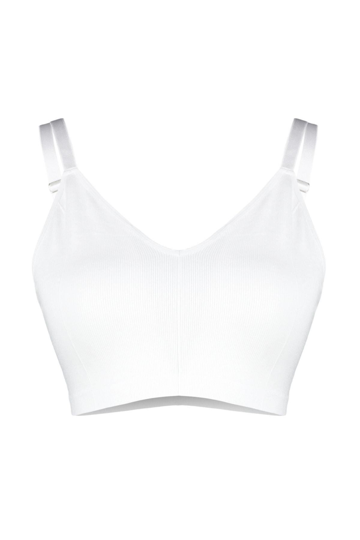 White High Straps Plus Size Bra, , large image number 5