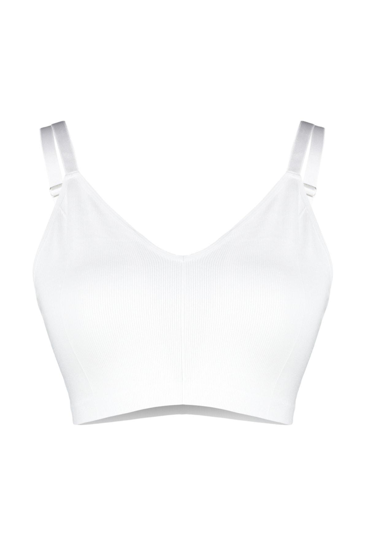 Trendyol - White High Straps Plus Size Bra