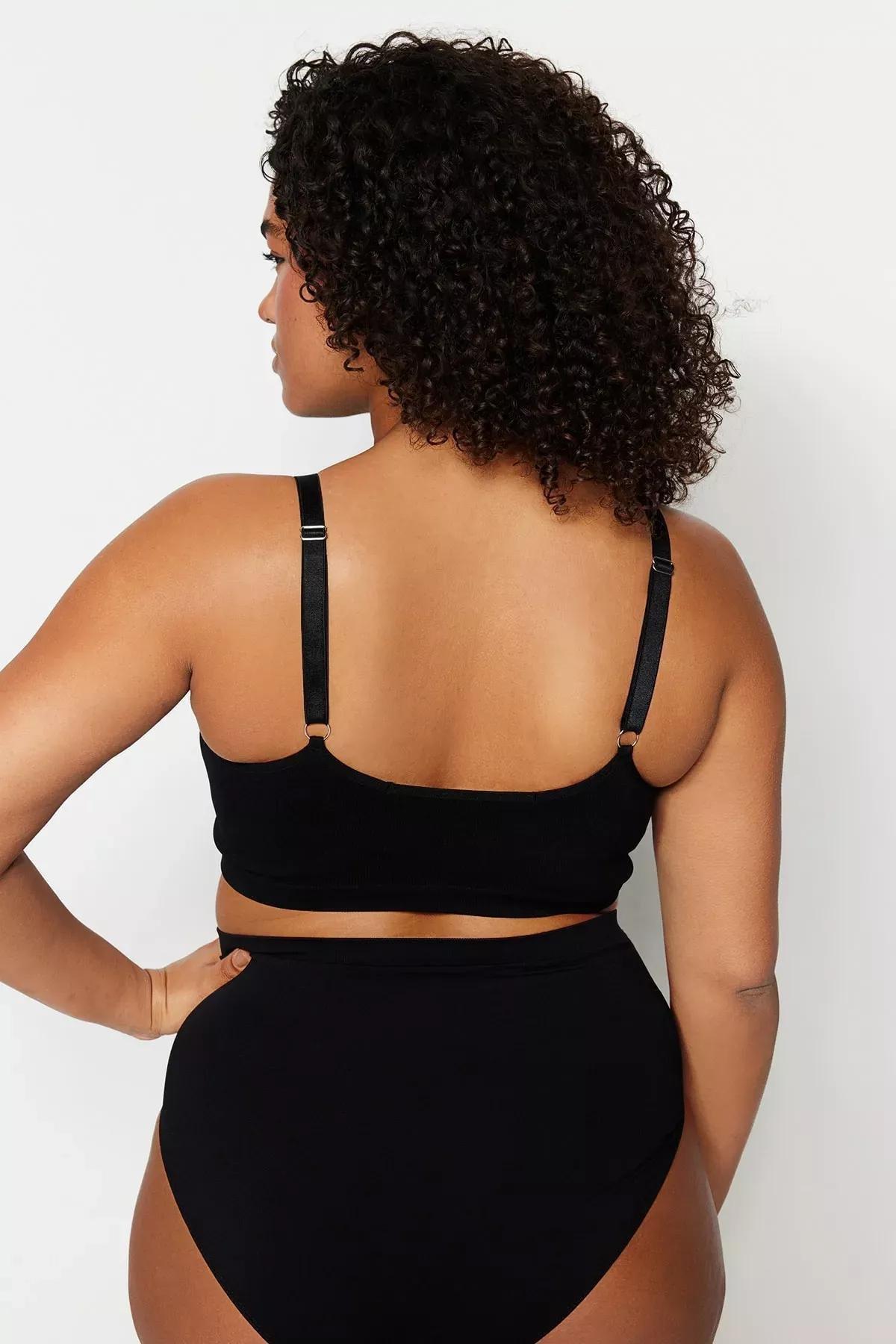 Black Plus Size Bra, Black, large image number 4