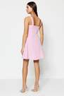 Trendyol - Pink Skater Square Collar Dress