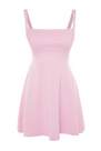 Trendyol - Pink Skater Square Collar Dress
