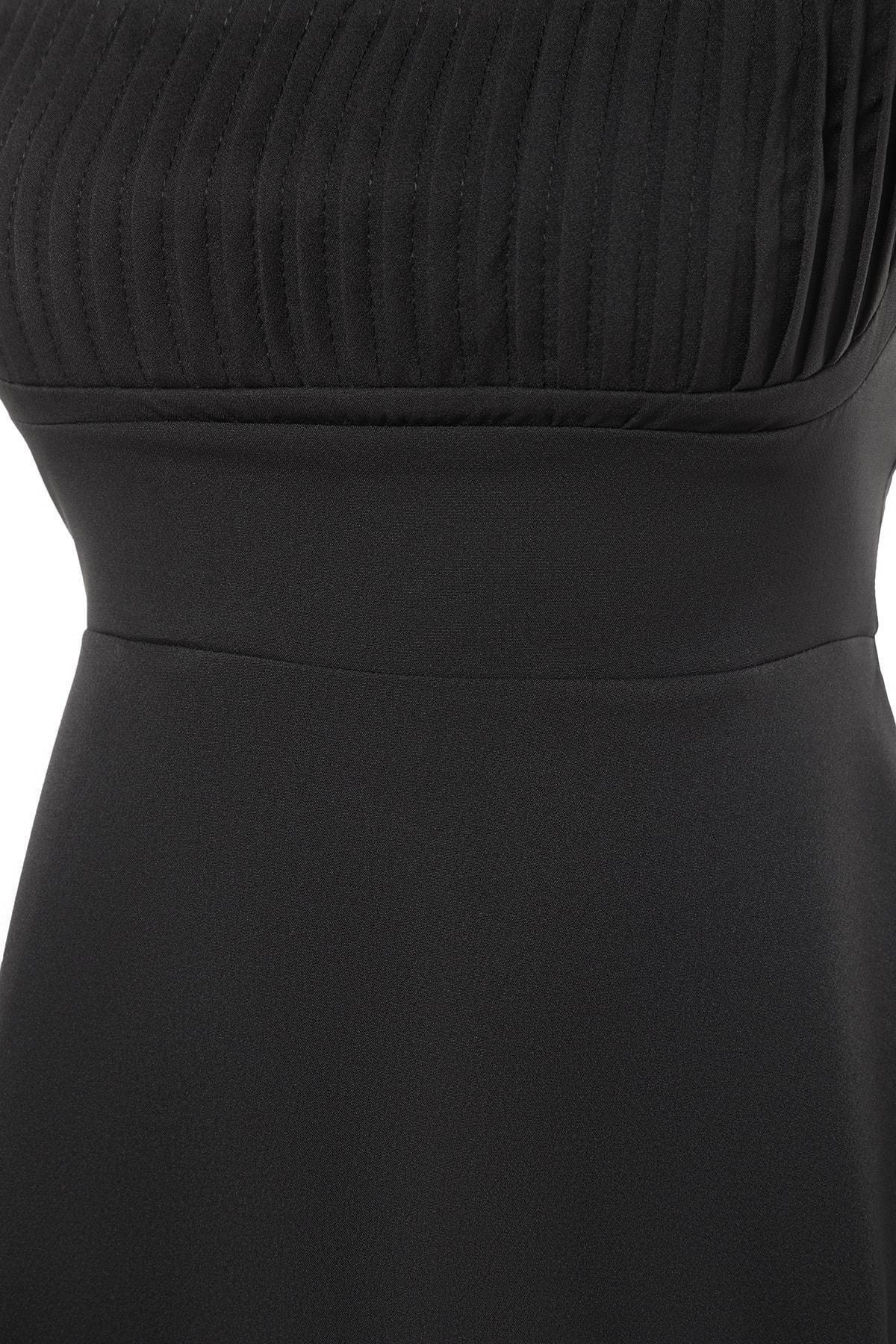 Black Skater Square Collar Dress, , large image number 6