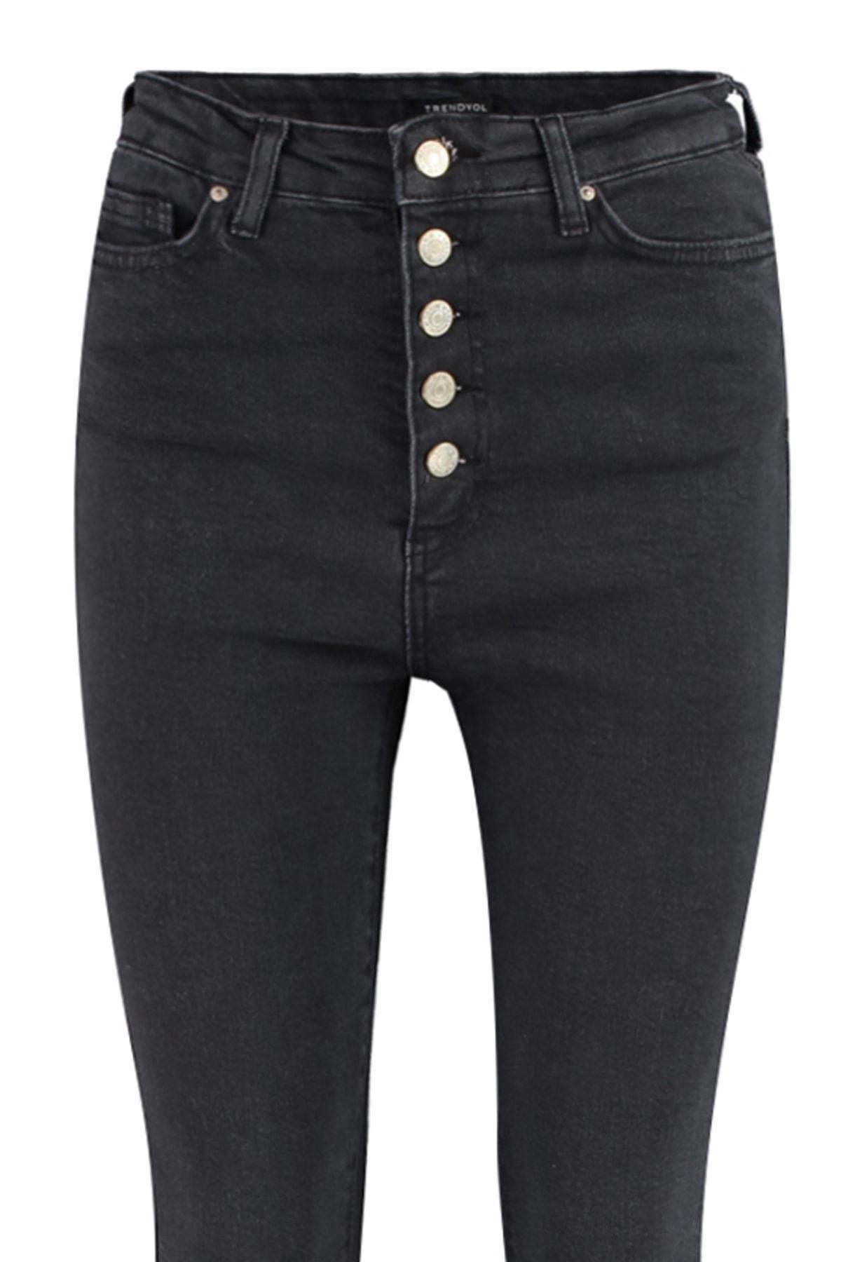 جينز بقصة بوت كت بخصر مرتفع، أسود, Black, large image number 7