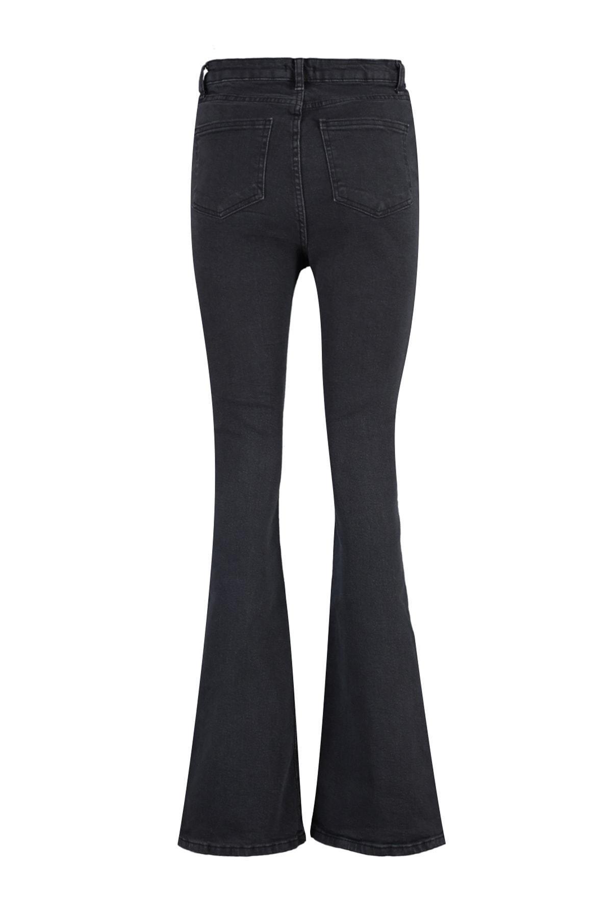 Black High Waist Bootcut Jeans, , large image number 8