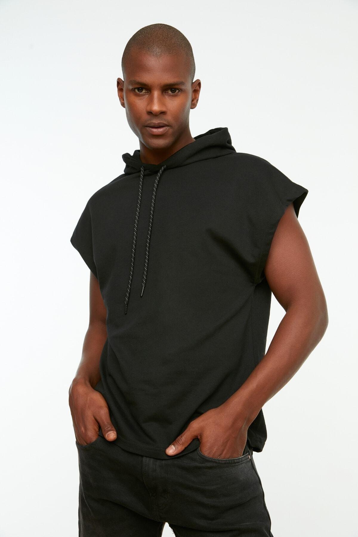 Black Oversize Hooded Sweatshirt, , large image number 2