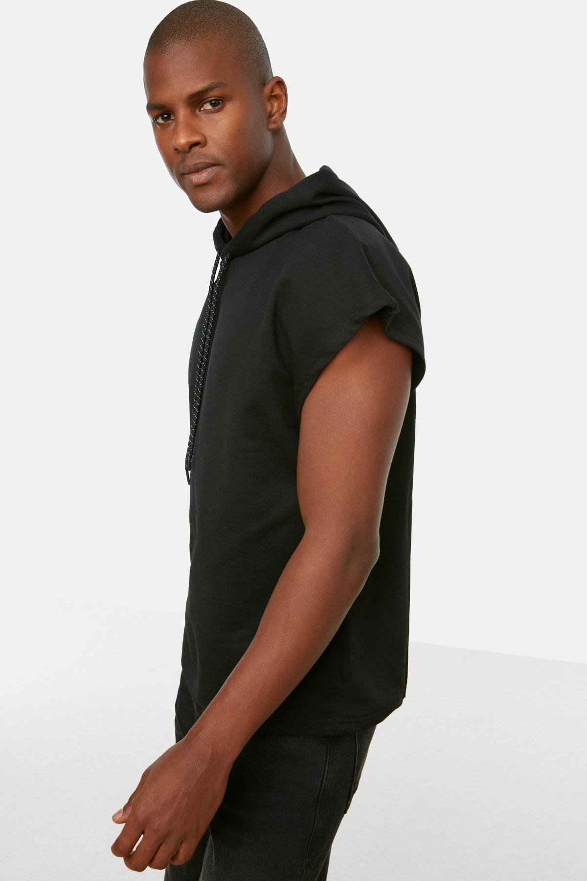 Black Oversize Hooded Sweatshirt, , large image number 8