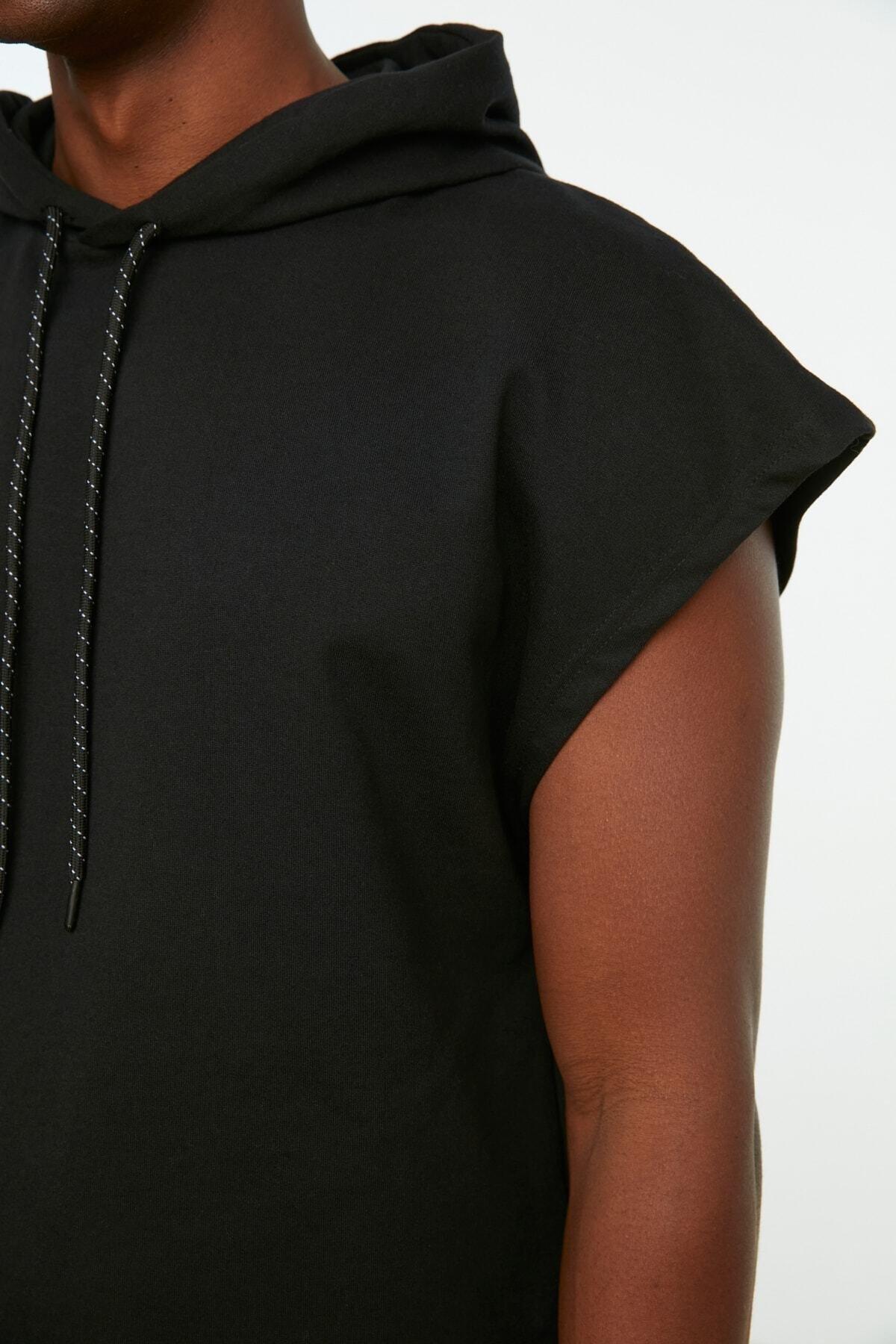 Black Oversize Hooded Sweatshirt, , large image number 10