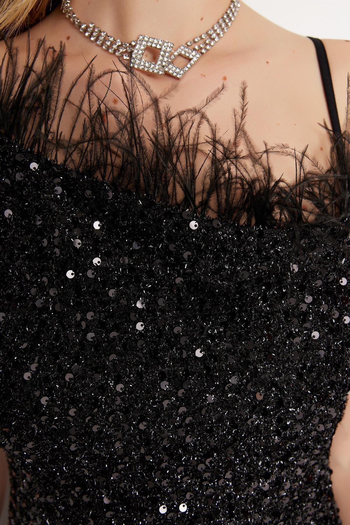 Black Bodycon Otrish Sequin Dress, , large image number 3