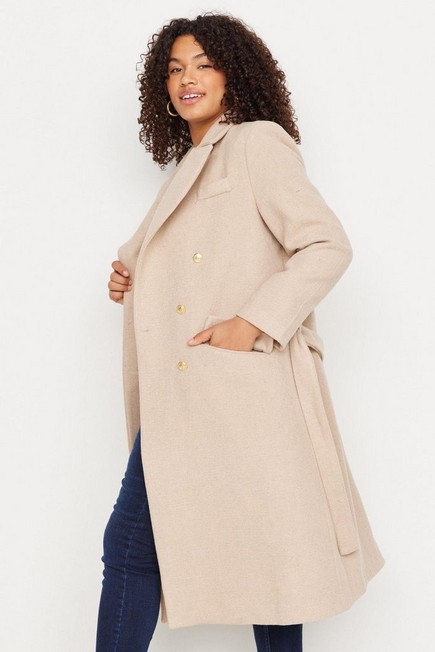 Trendyol - Beige Puffer Plus Size Coat