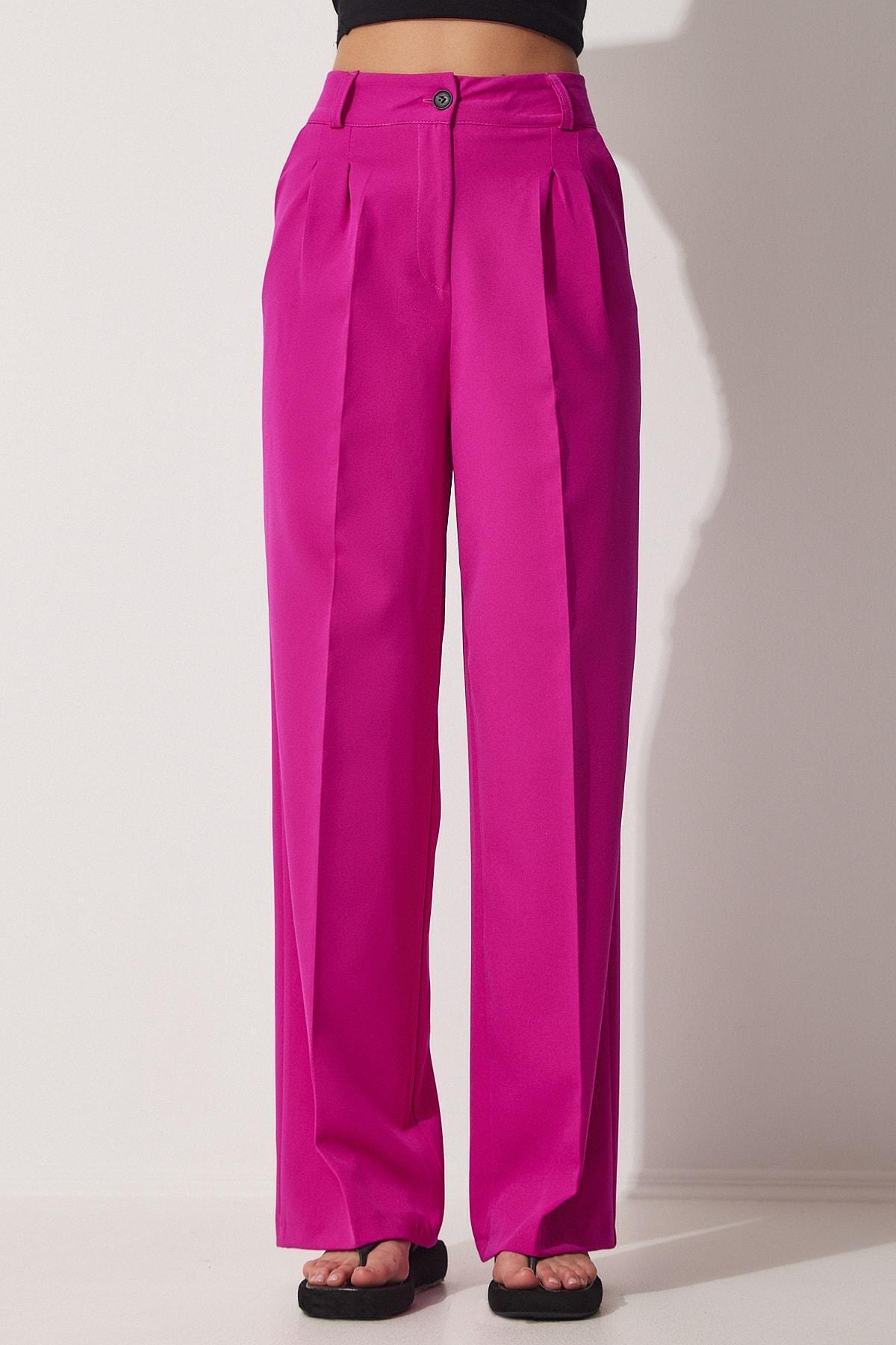 Pink Straight Pants, DARK PINK, large image number 1