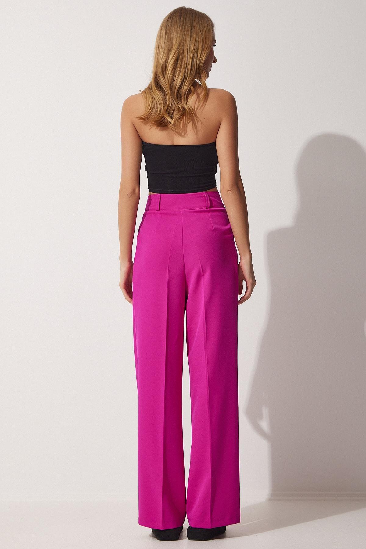 Pink Straight Pants, DARK PINK, large image number 2