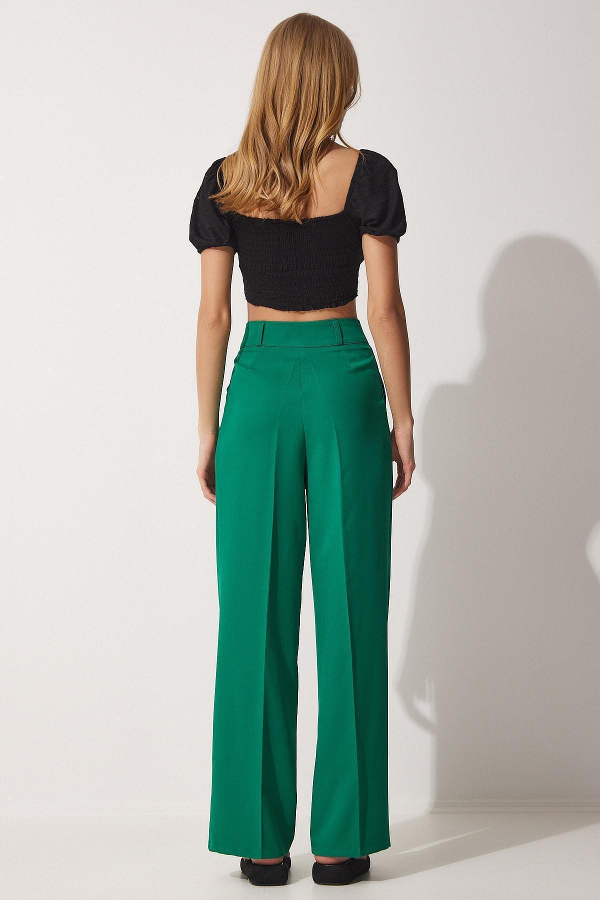 Green Straight Pants, Green, large image number 2