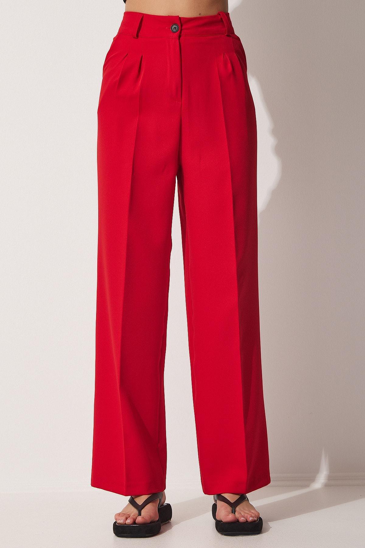 Red Straight Pants, , large image number 2