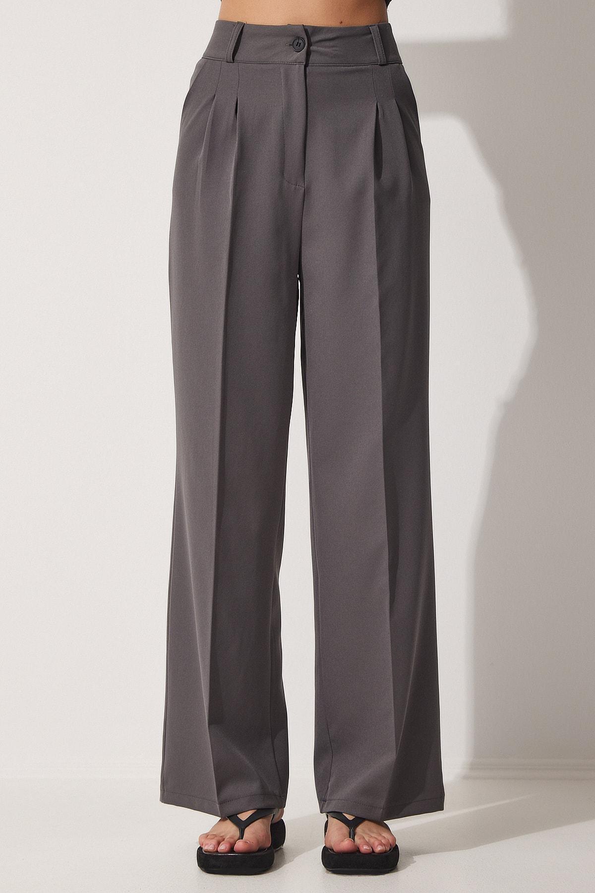 Gray Straight Pants, Smoked, large image number 2