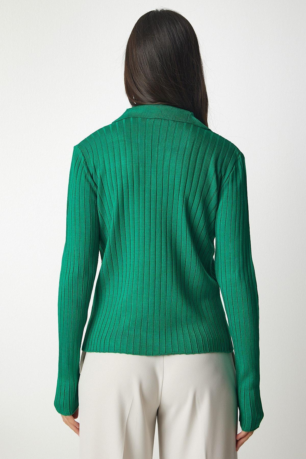 Green Polo Neck Sweater, Green, large image number 4