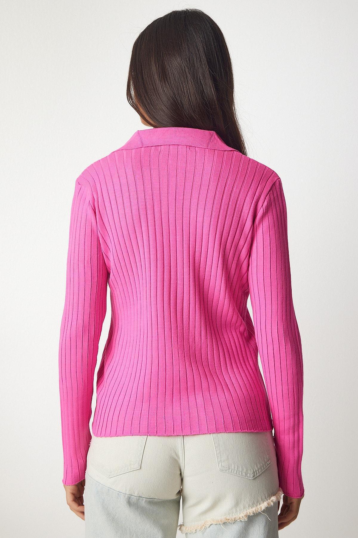 Pink Polo Neck Sweater, Pink, large image number 4