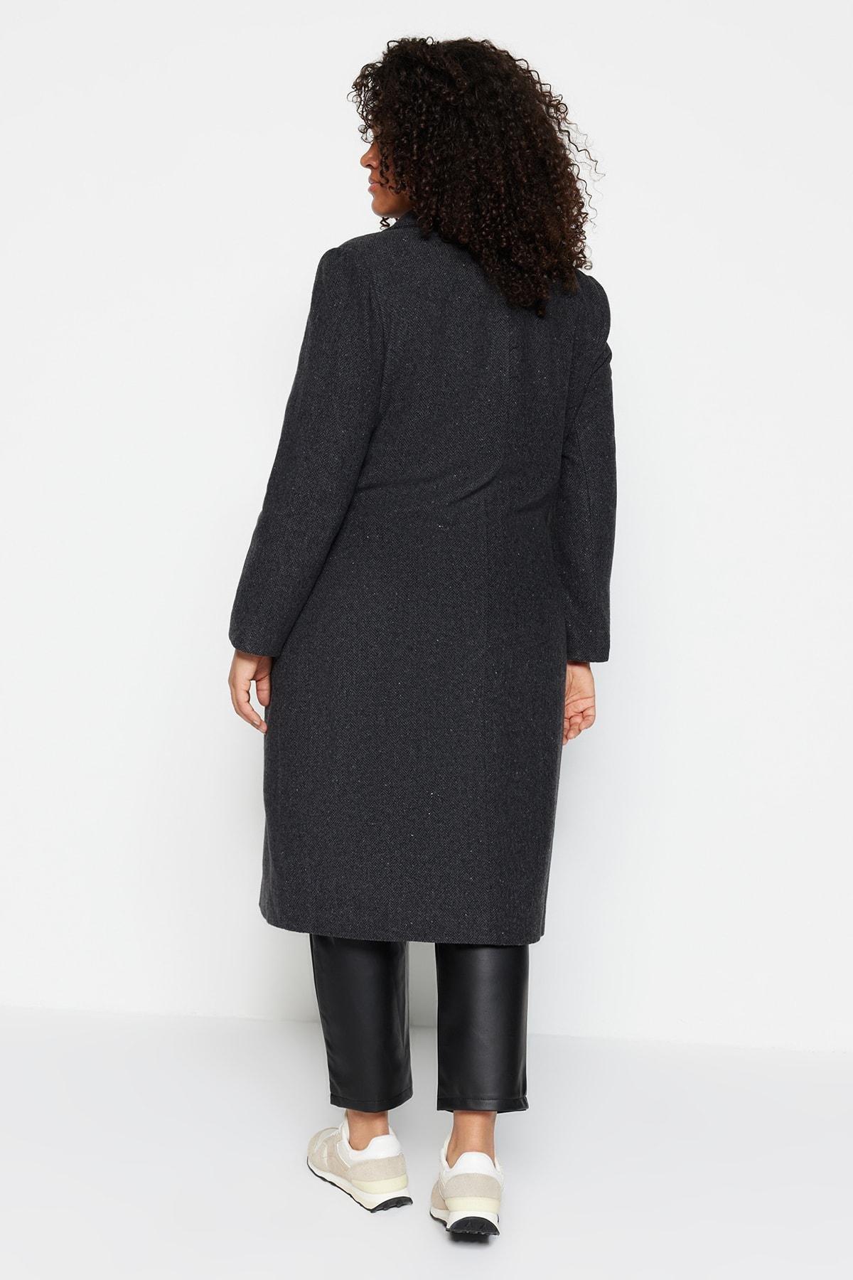 Trendyol - Black Puffer Plus Size Coat