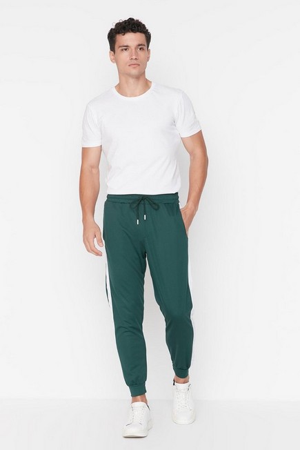 Trendyol - Green Slim Mid Waist Sweatpants