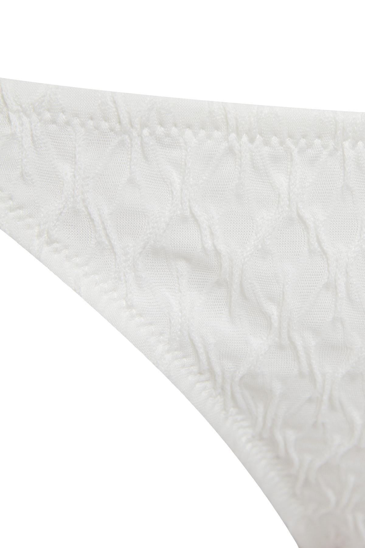 White Textured Bikini Bottom, , large image number 6