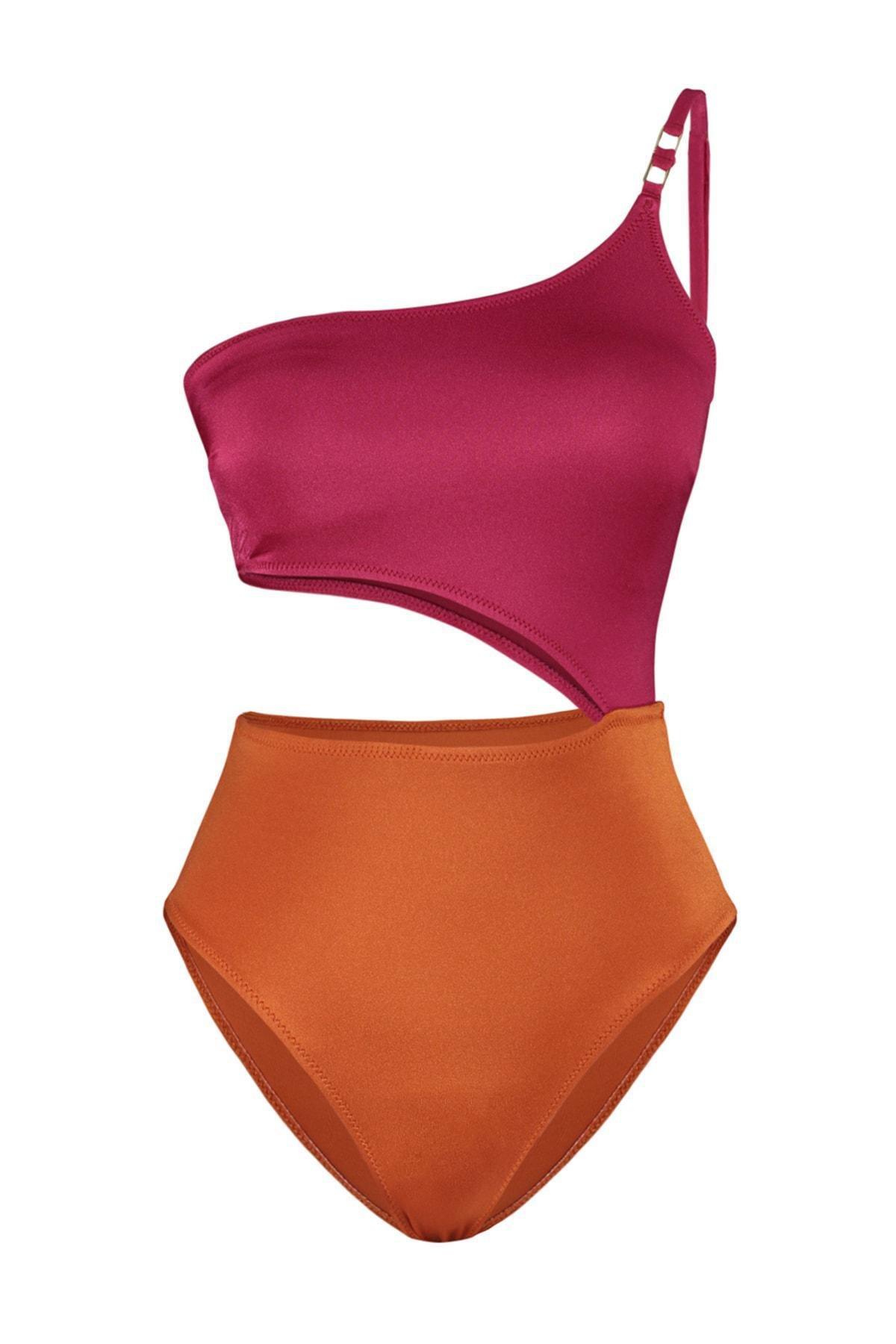 Red Slim Swimsuit, , large image number 5
