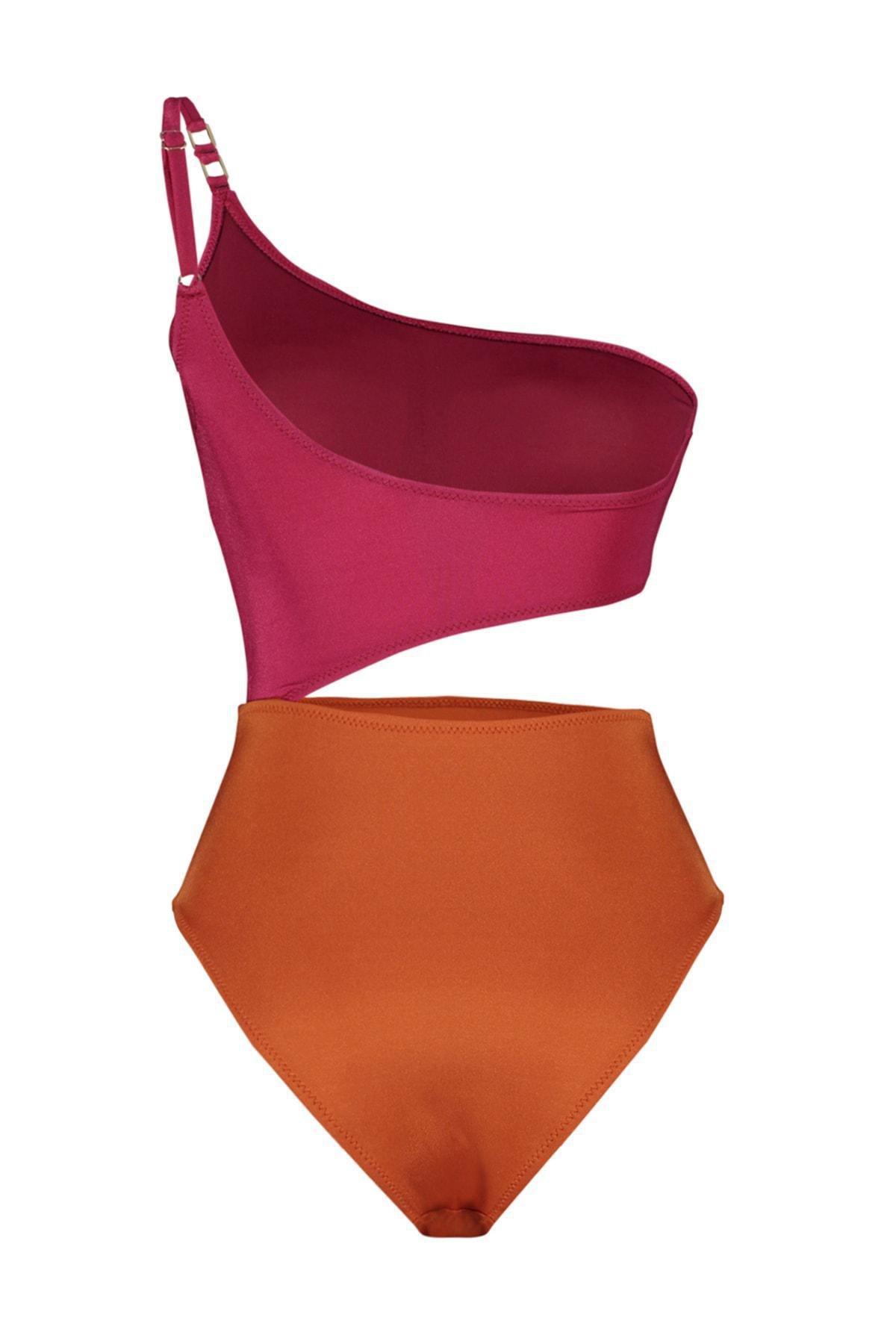Red Slim Swimsuit, , large image number 7