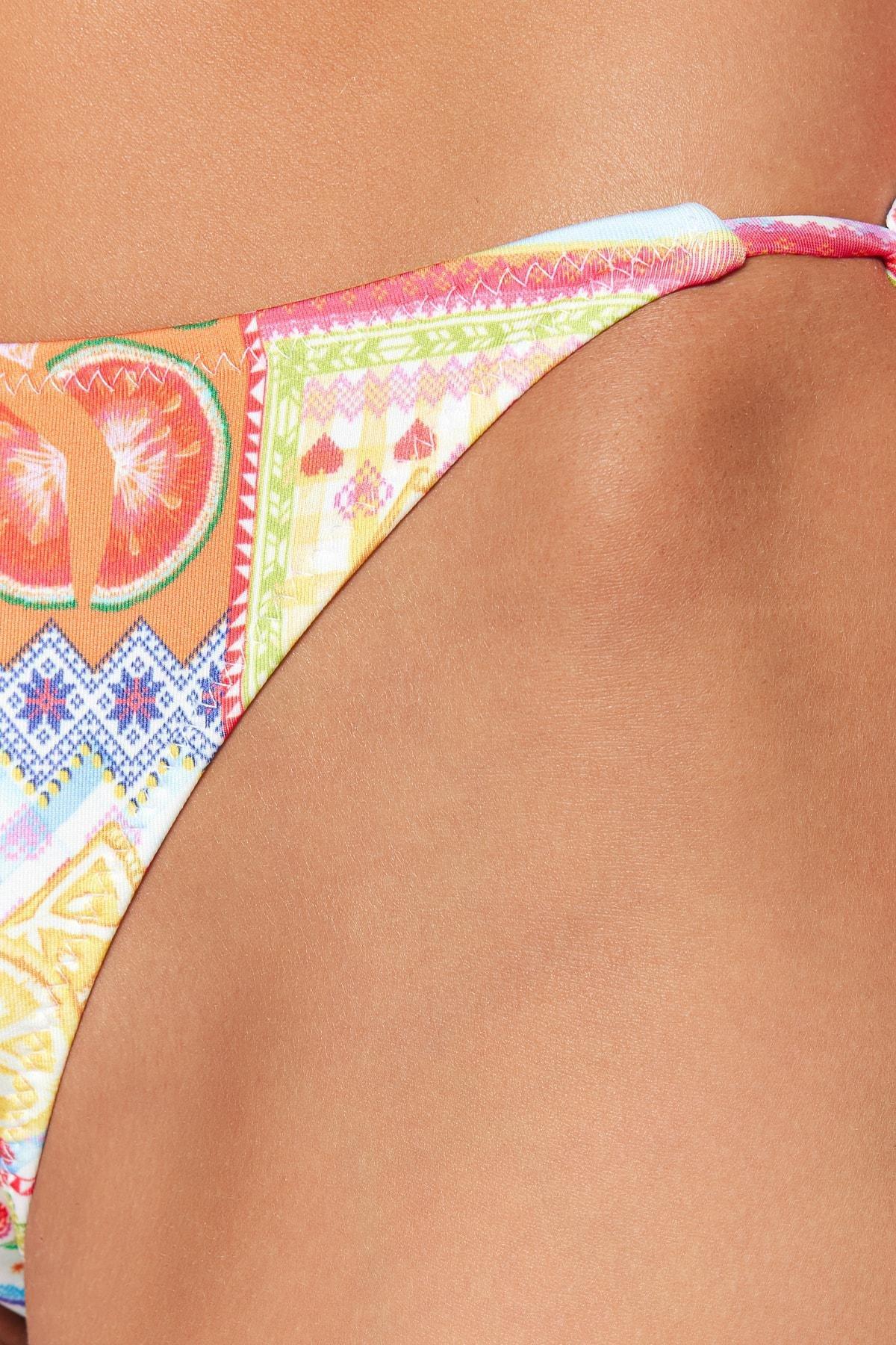 Multicolour Graphic Bikini Bottom, Multicolor, large image number 4