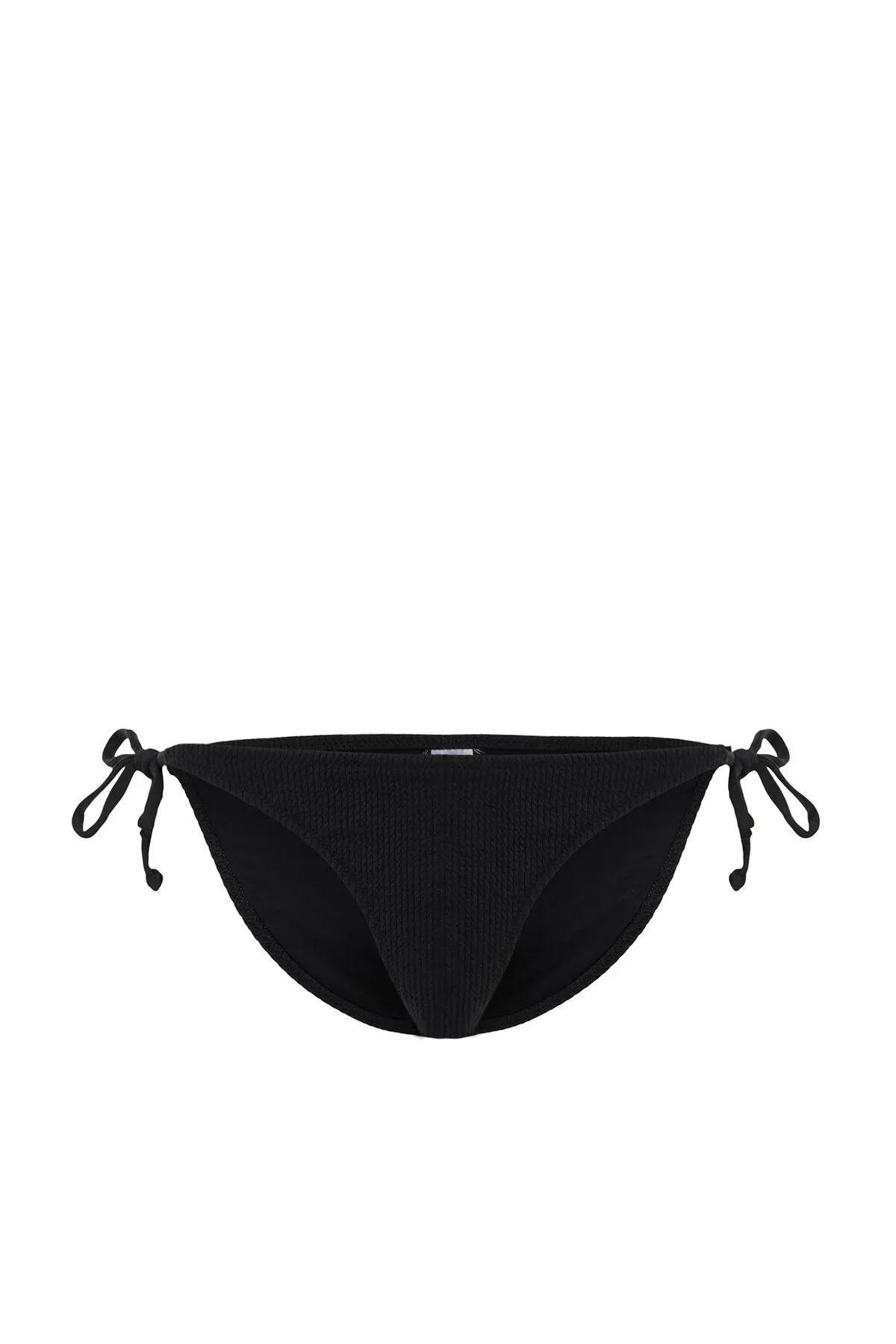 Black Tied Textured Bikini Bottom, C101_2094, large image number 4