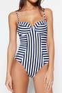 Trendyol - Navy Striped Striped Swimsuit