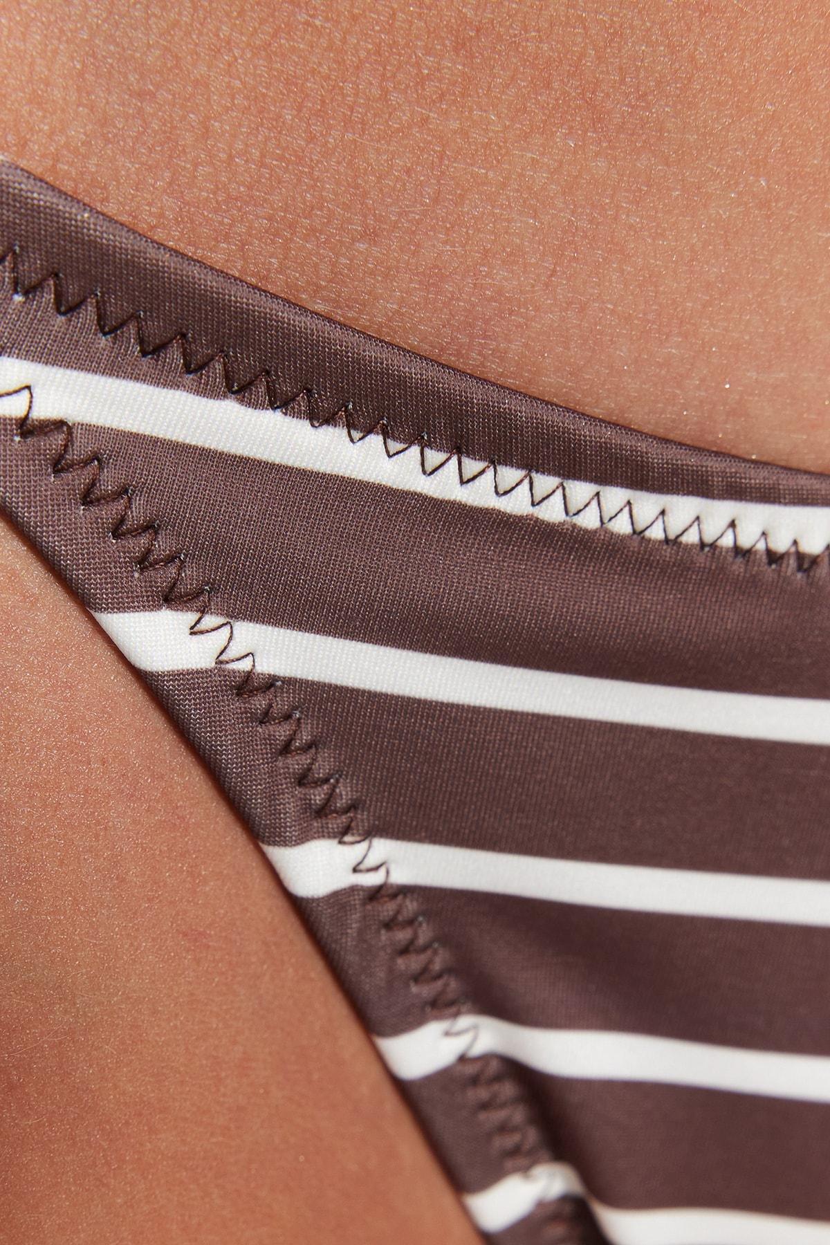 Brown Striped Bikini Bottom, , large image number 4