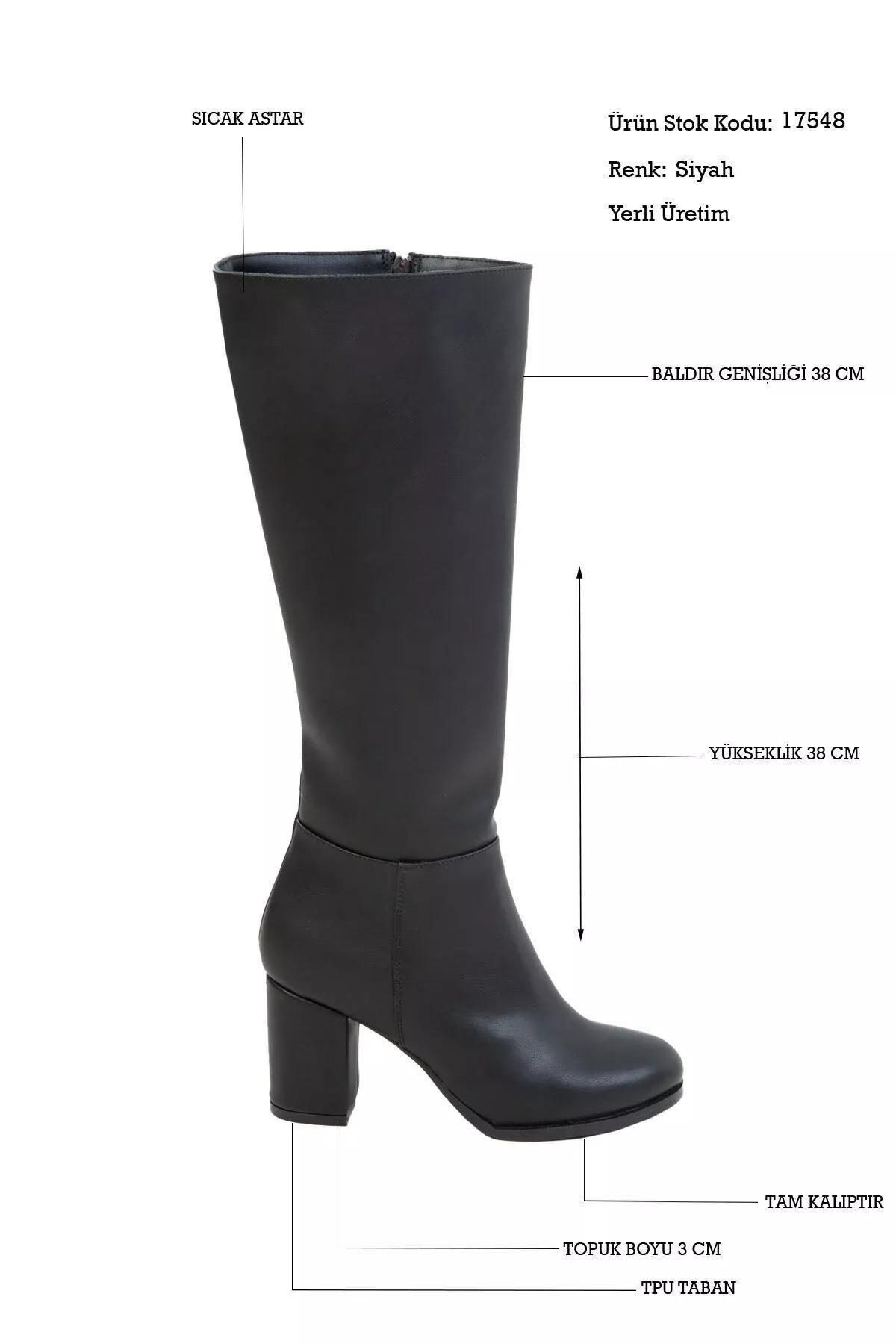 Black Knee High Heeled Boots, BLACK, large image number 1