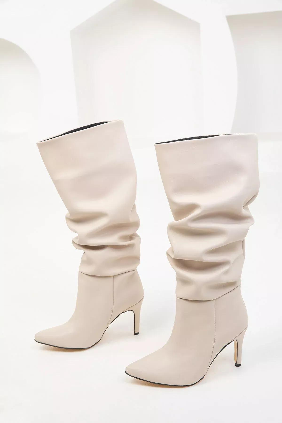 Beige Womens Boots 17549, , large image number 1