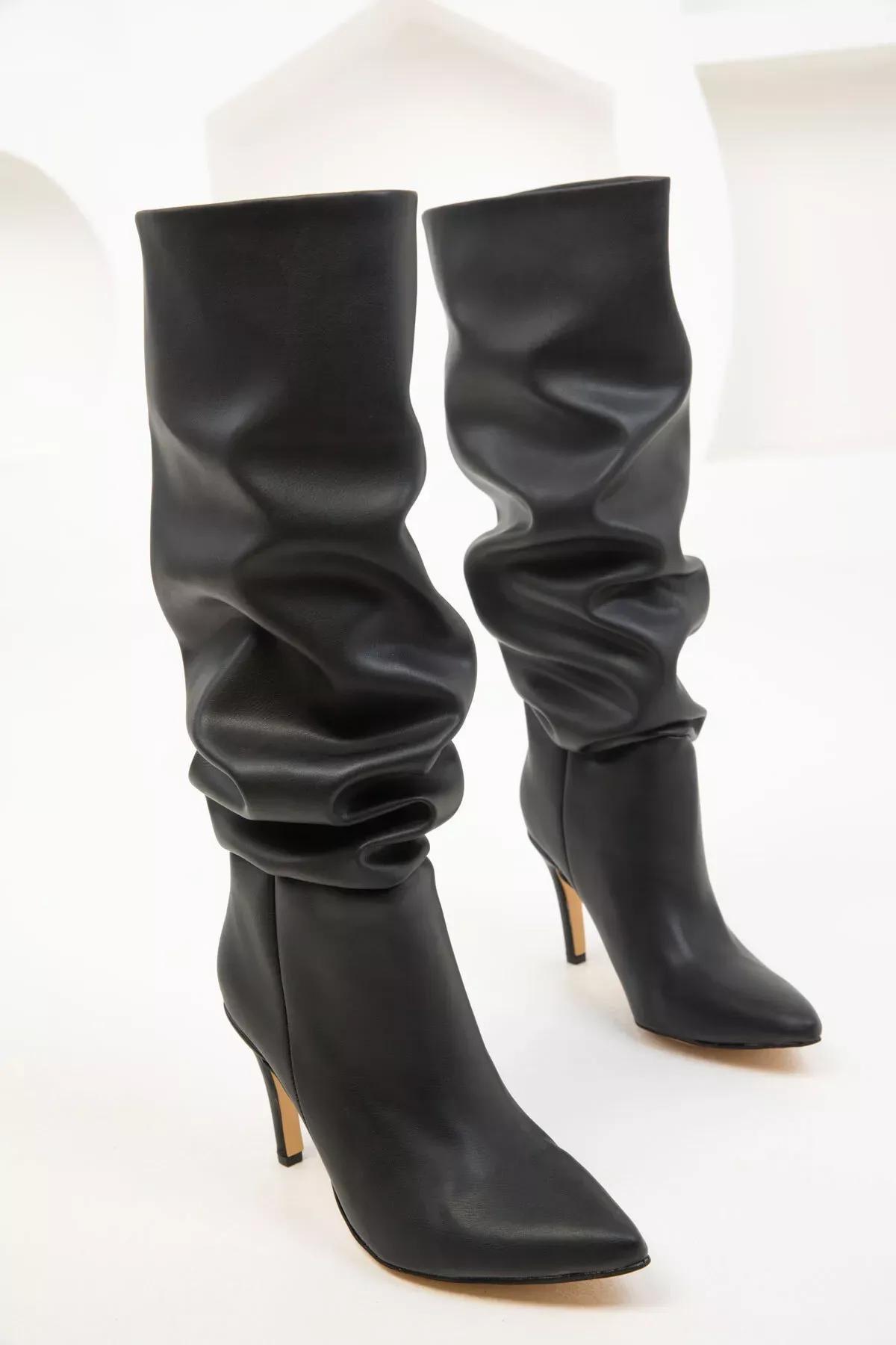 Black Womens Boots 17549, BLACK, medium