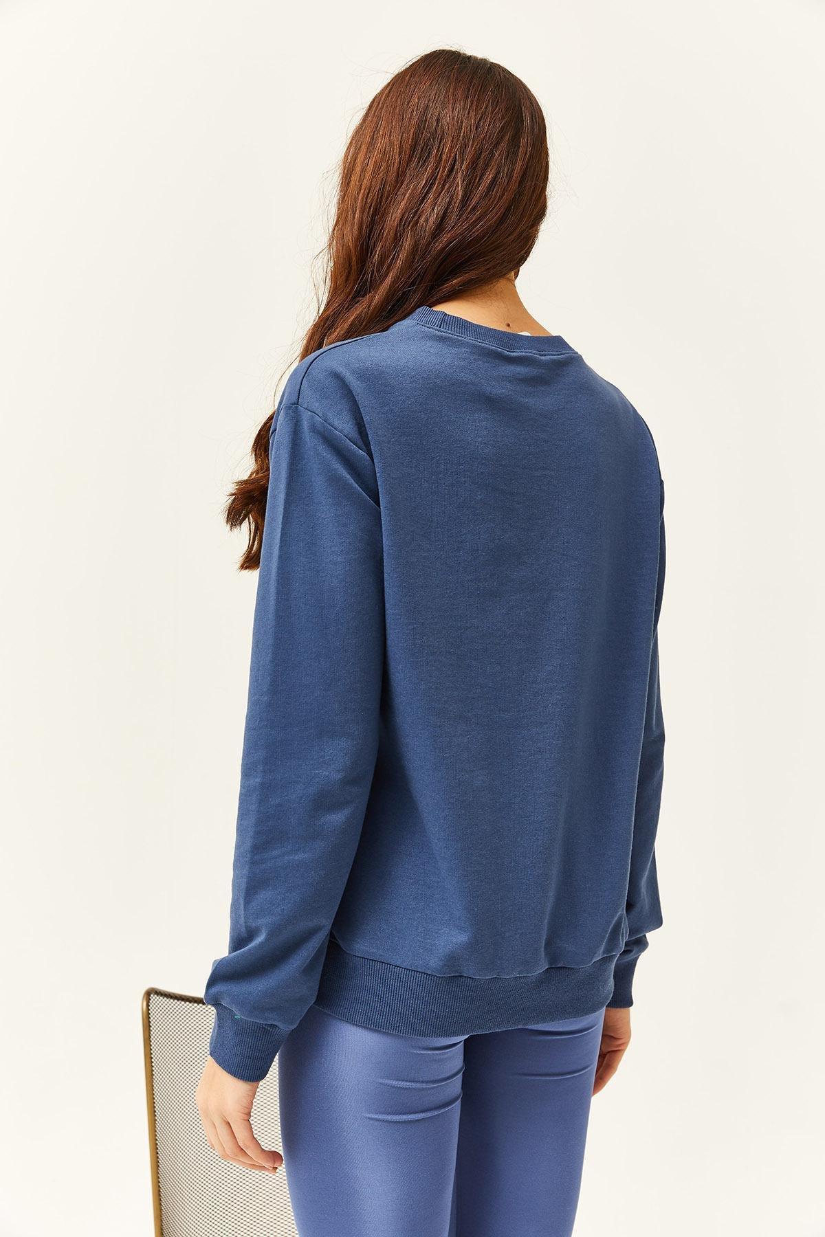 Indigo Textured Sweatshirt SWT-19000598, , large image number 4