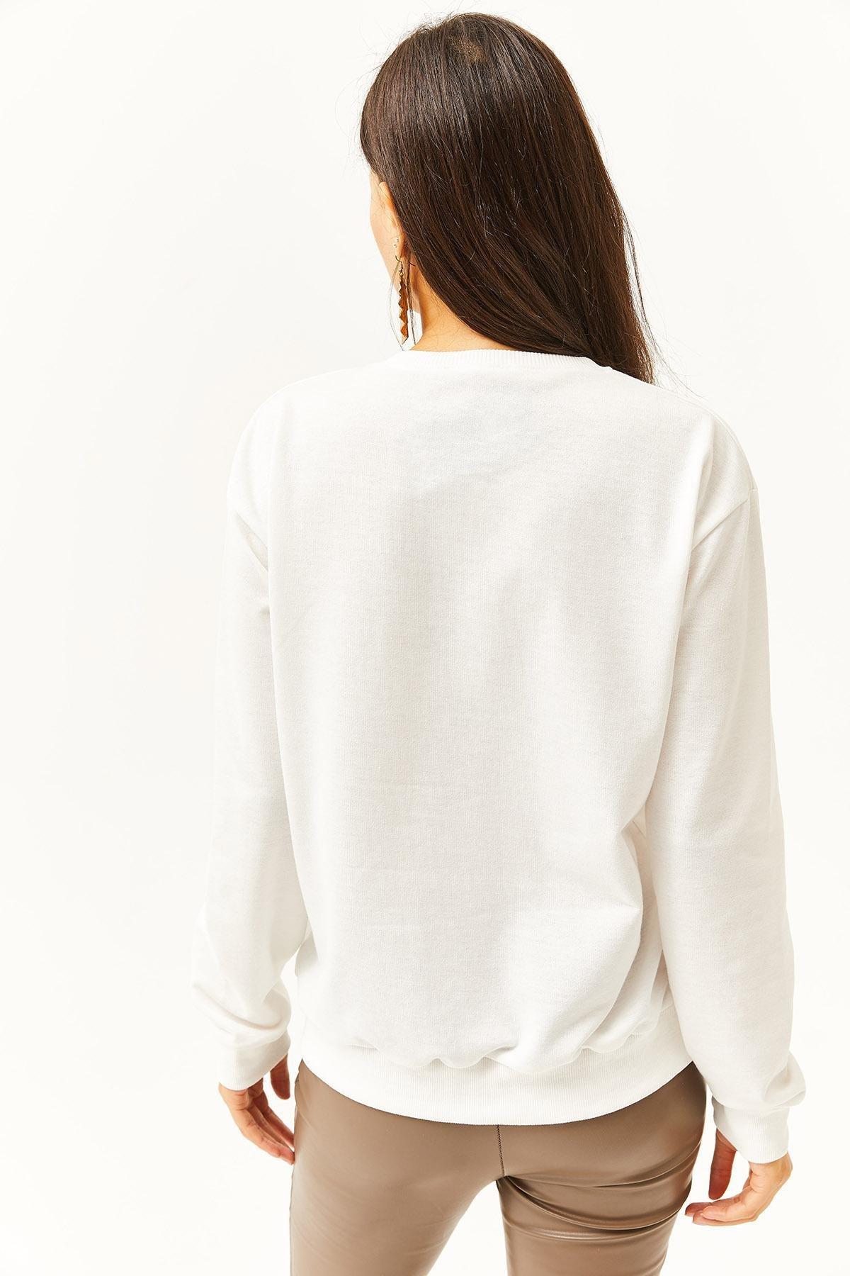 White Embroidered Sweatshirt SWT-19000598, , large image number 4