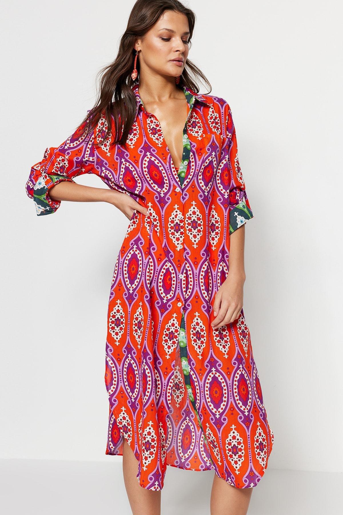 Relaxed Ethnic Pattern Kaftan, , large image number 2