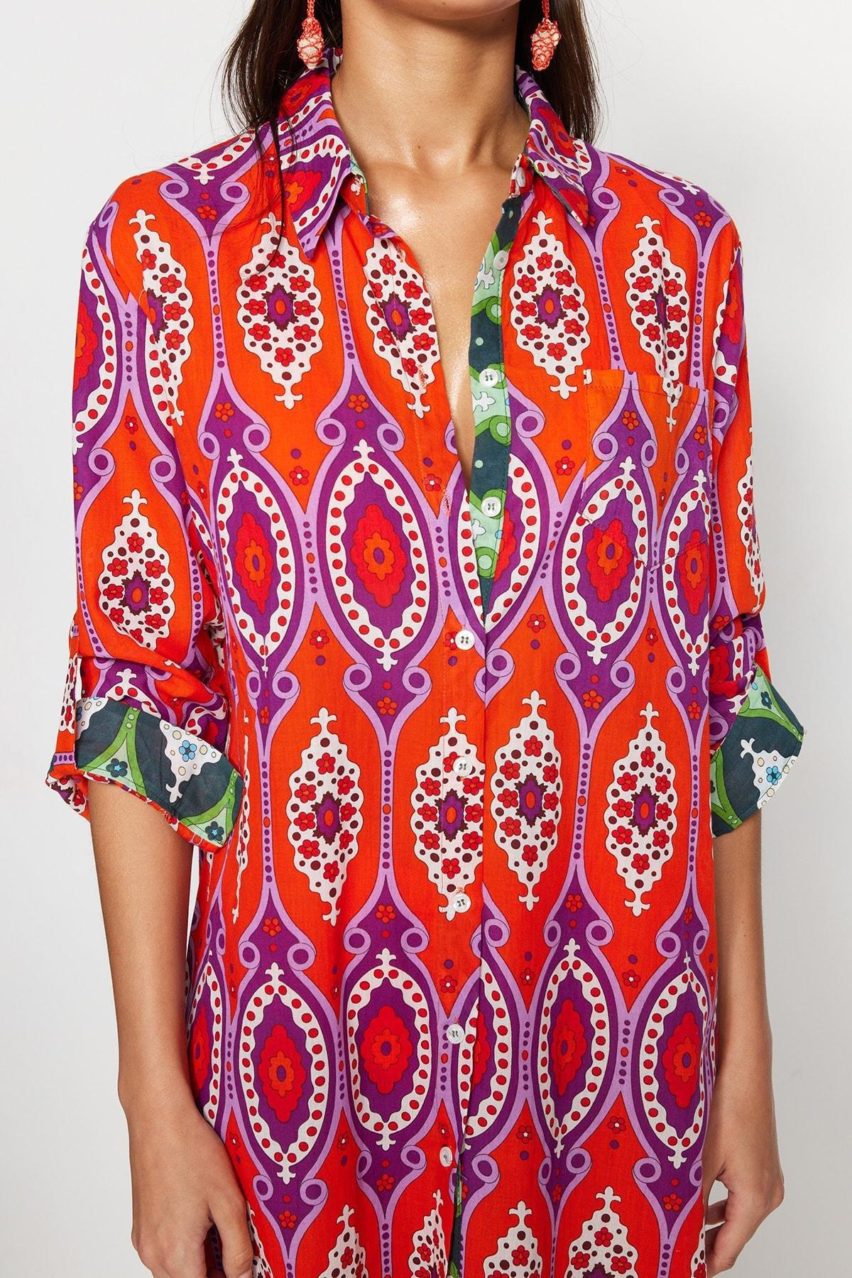 Relaxed Ethnic Pattern Kaftan, , large image number 3