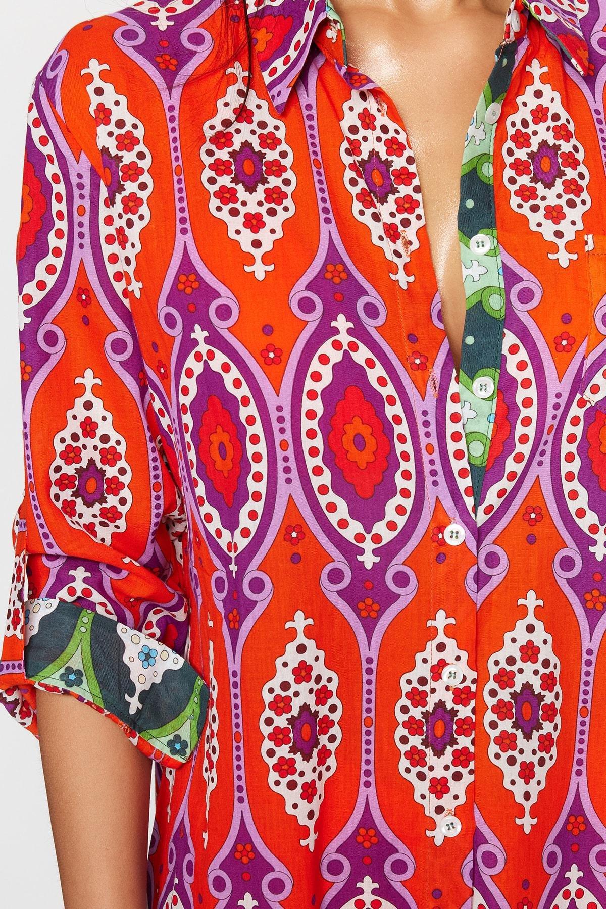 Relaxed Ethnic Pattern Kaftan, , large image number 4