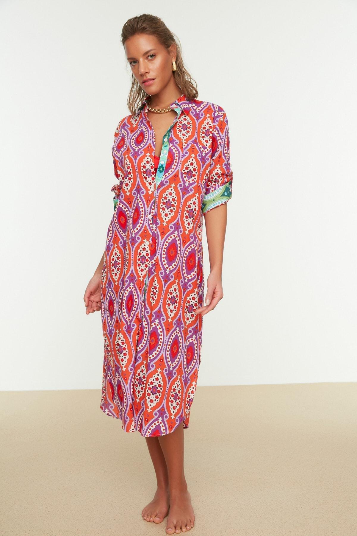 Relaxed Ethnic Pattern Kaftan, , large image number 5