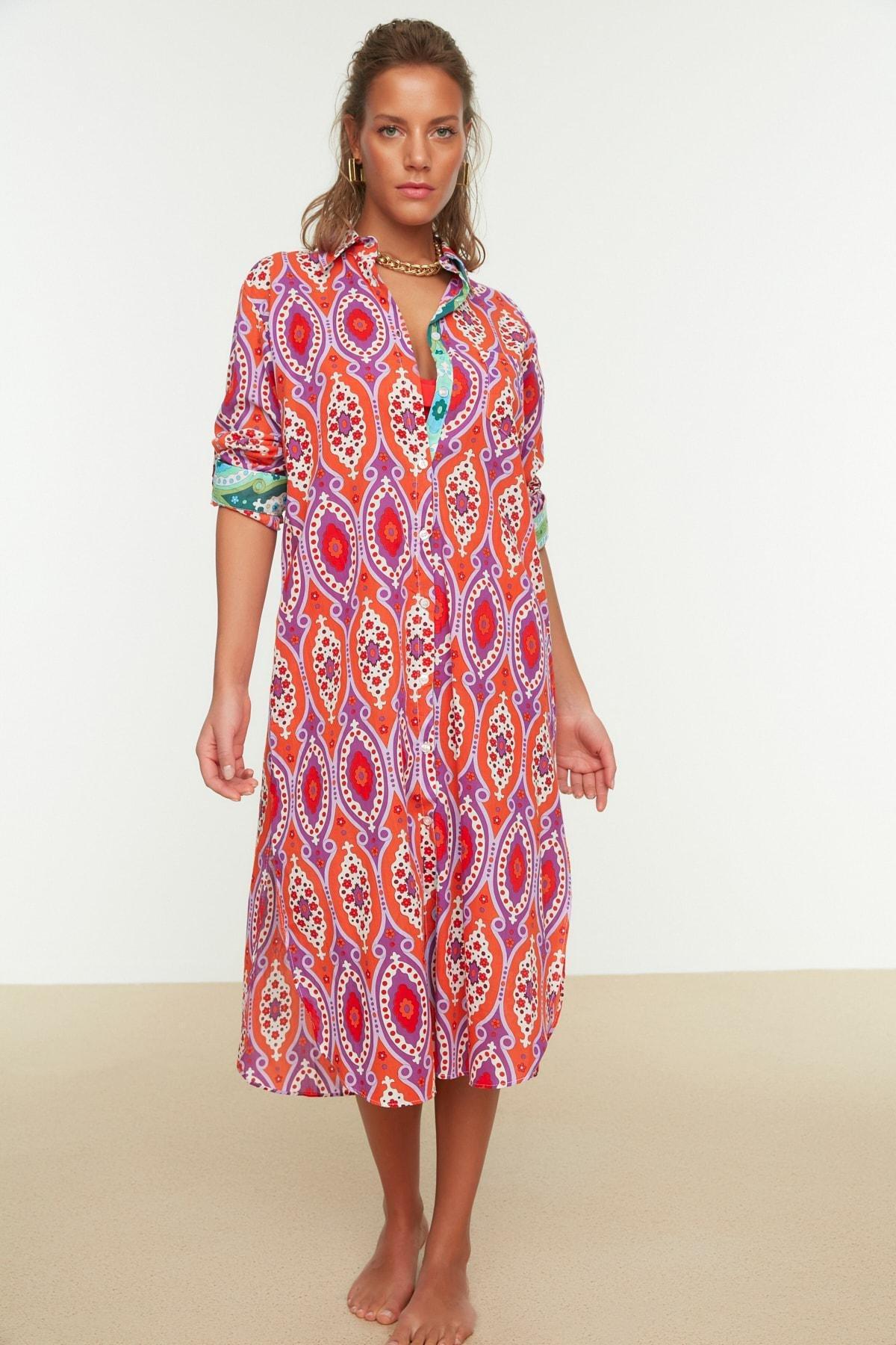 Relaxed Ethnic Pattern Kaftan, , large image number 6