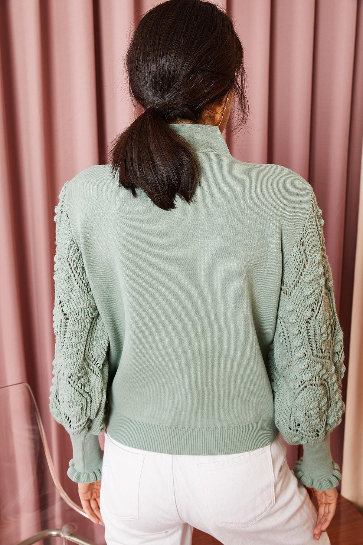 Green Turtleneck Sweater, MINT GREEN, large image number 4