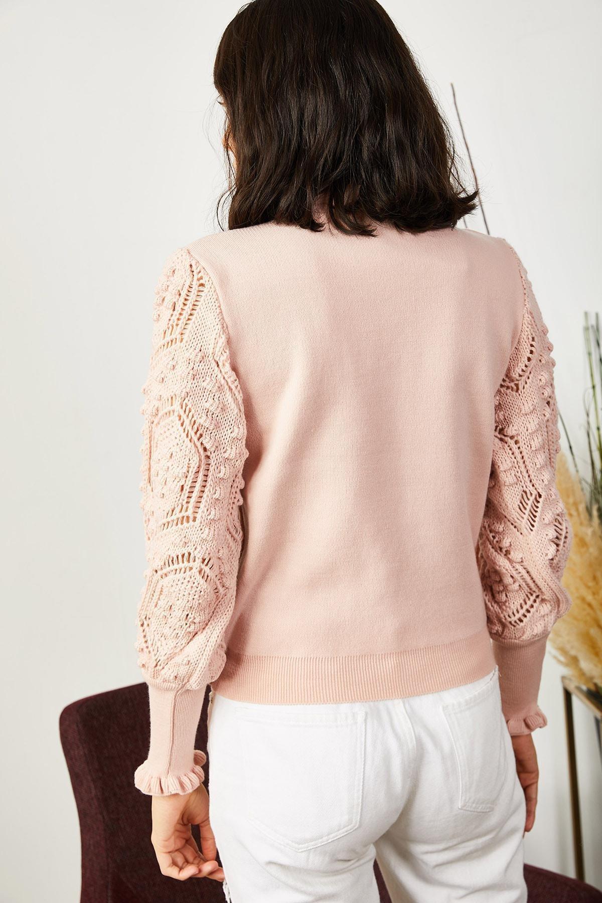 Pink Turtleneck Sweater, POWDER, large image number 4