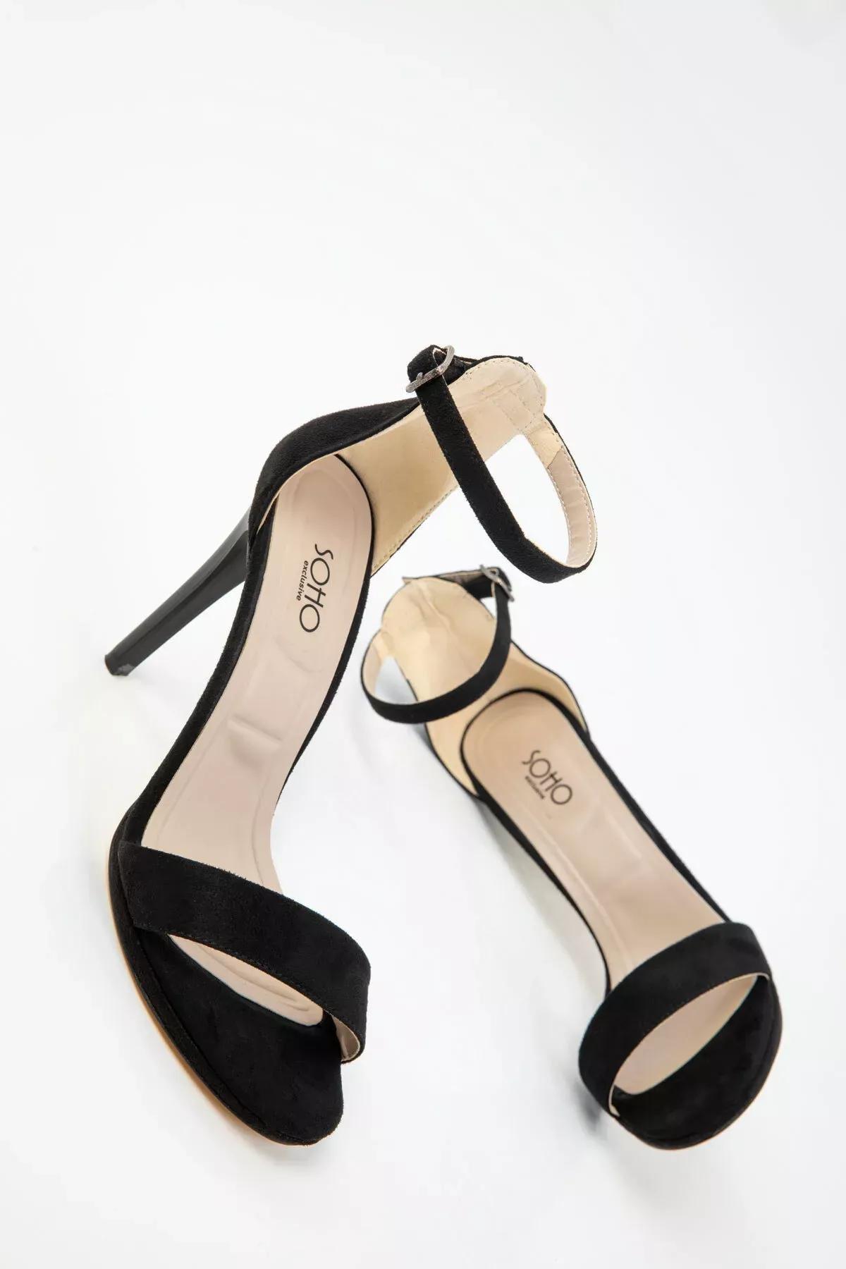 Black Suede Classic Heeled Shoes, , large image number 3