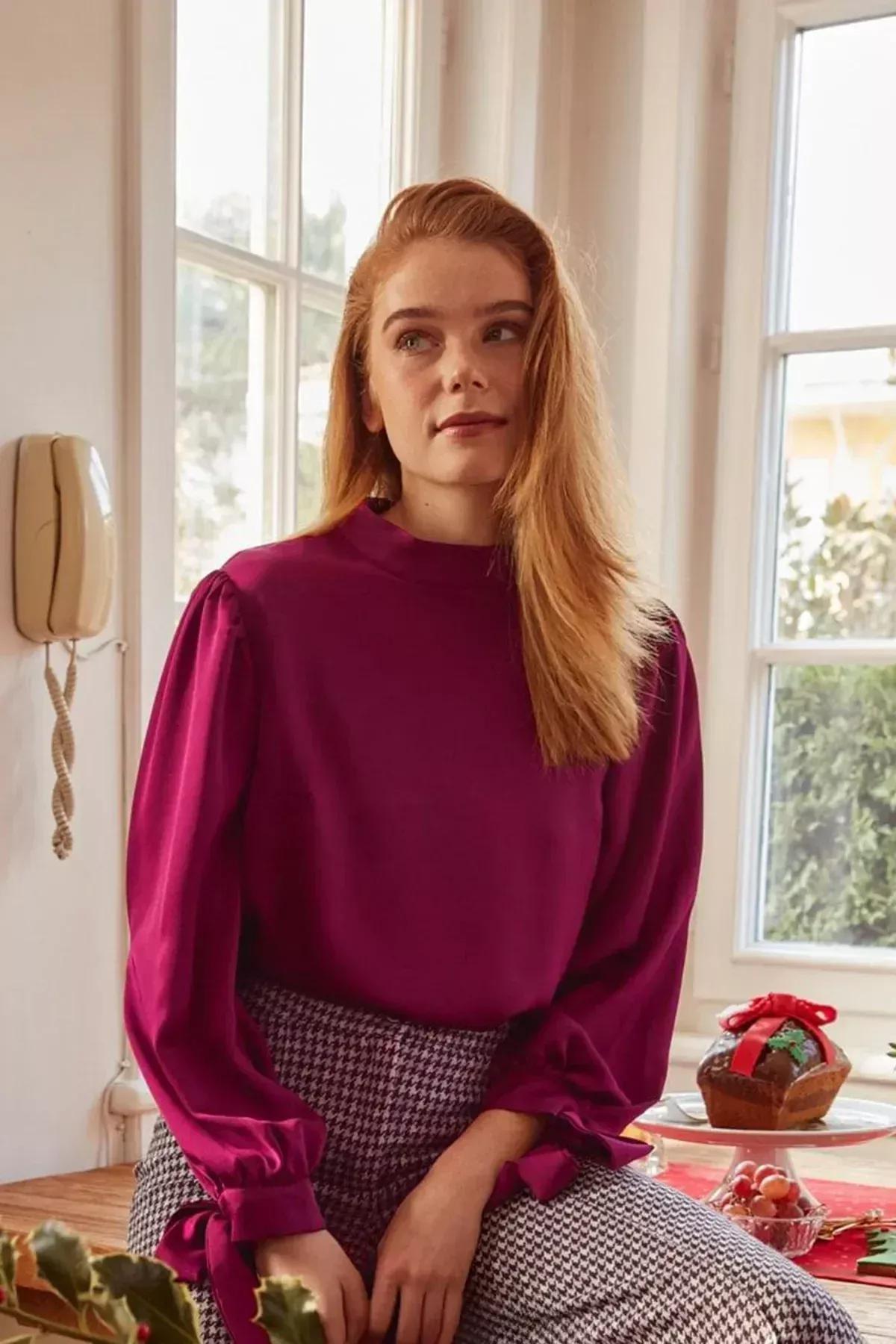 Purple Regular Blouse, Purple, large image number 1