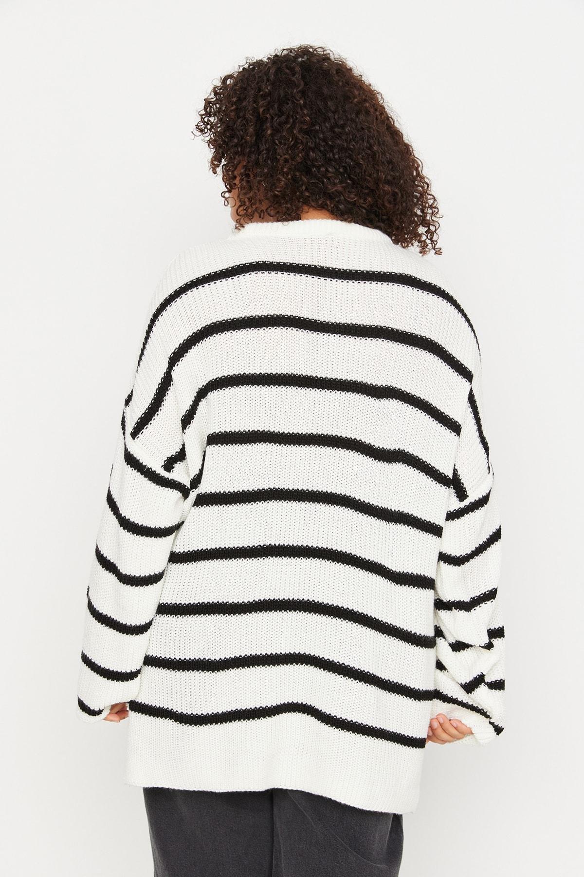 Beige Relaxed Plus Size Sweater, , large image number 4