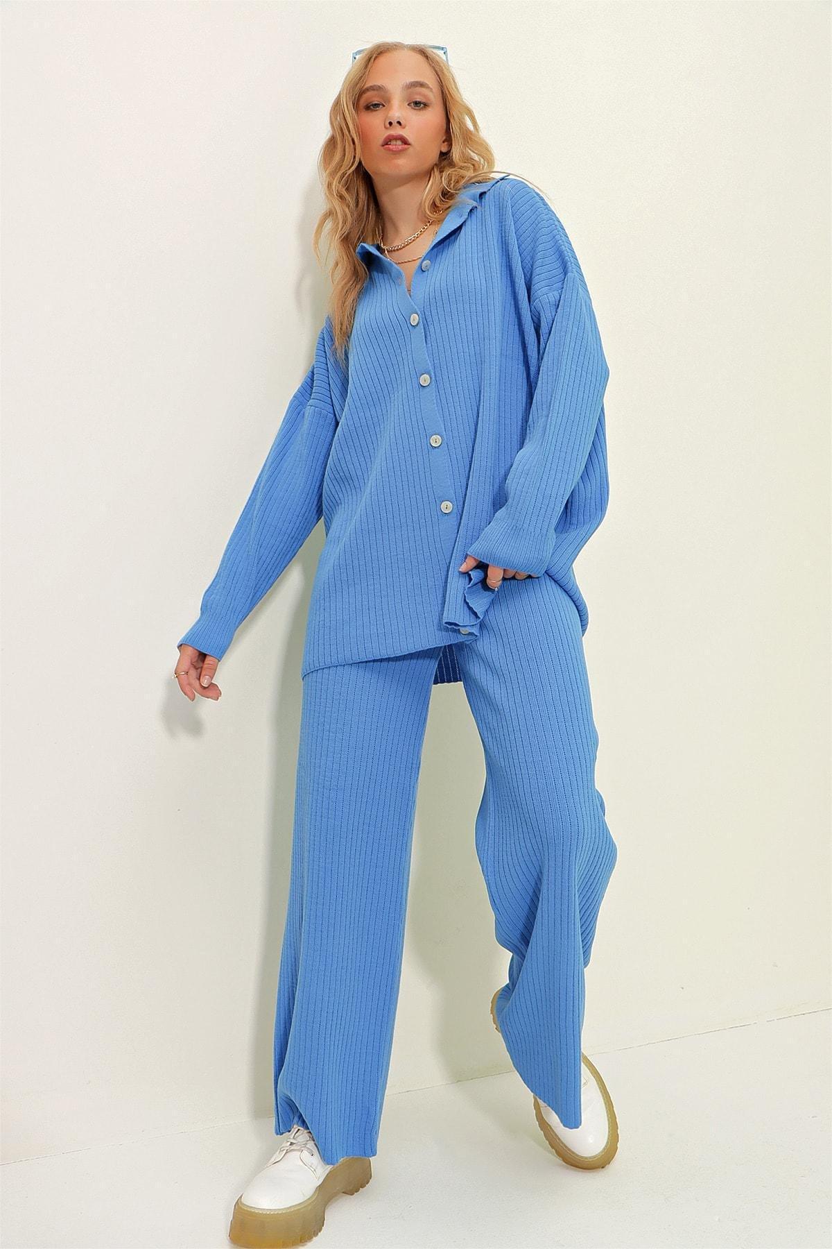 Blue Relaxed Co-Ord Sets, Blue, large image number 1