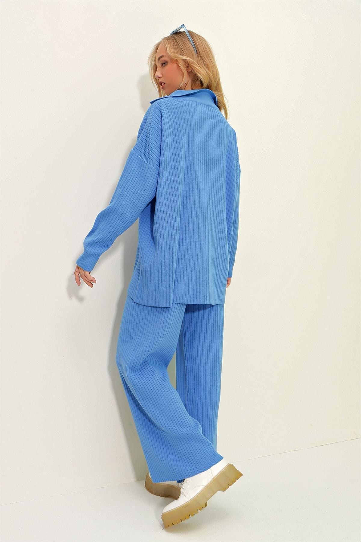 Blue Relaxed Co-Ord Sets, Blue, large image number 4